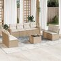 Voir la diapositive 1 : VIDAXL Salon de jardin avec coussins 9 pcs beige resine tressee