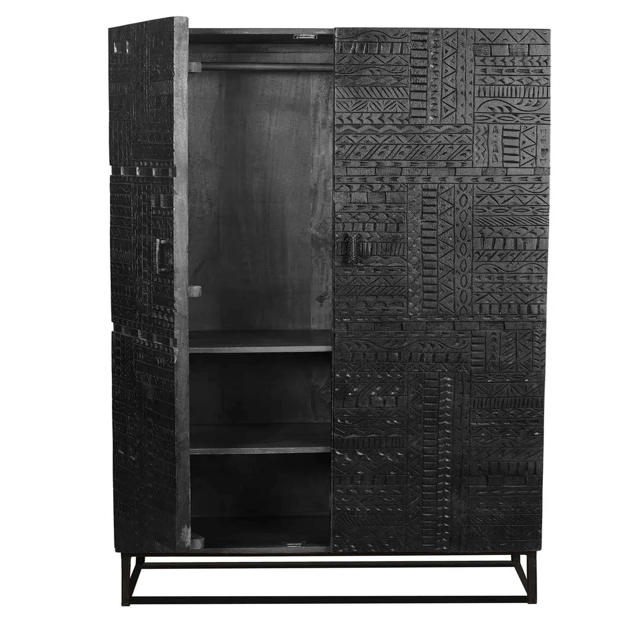 Voir la diapositive 2 : GINER Y COLOMER SL Armoire en bois de manguier 90cm style ethnique
