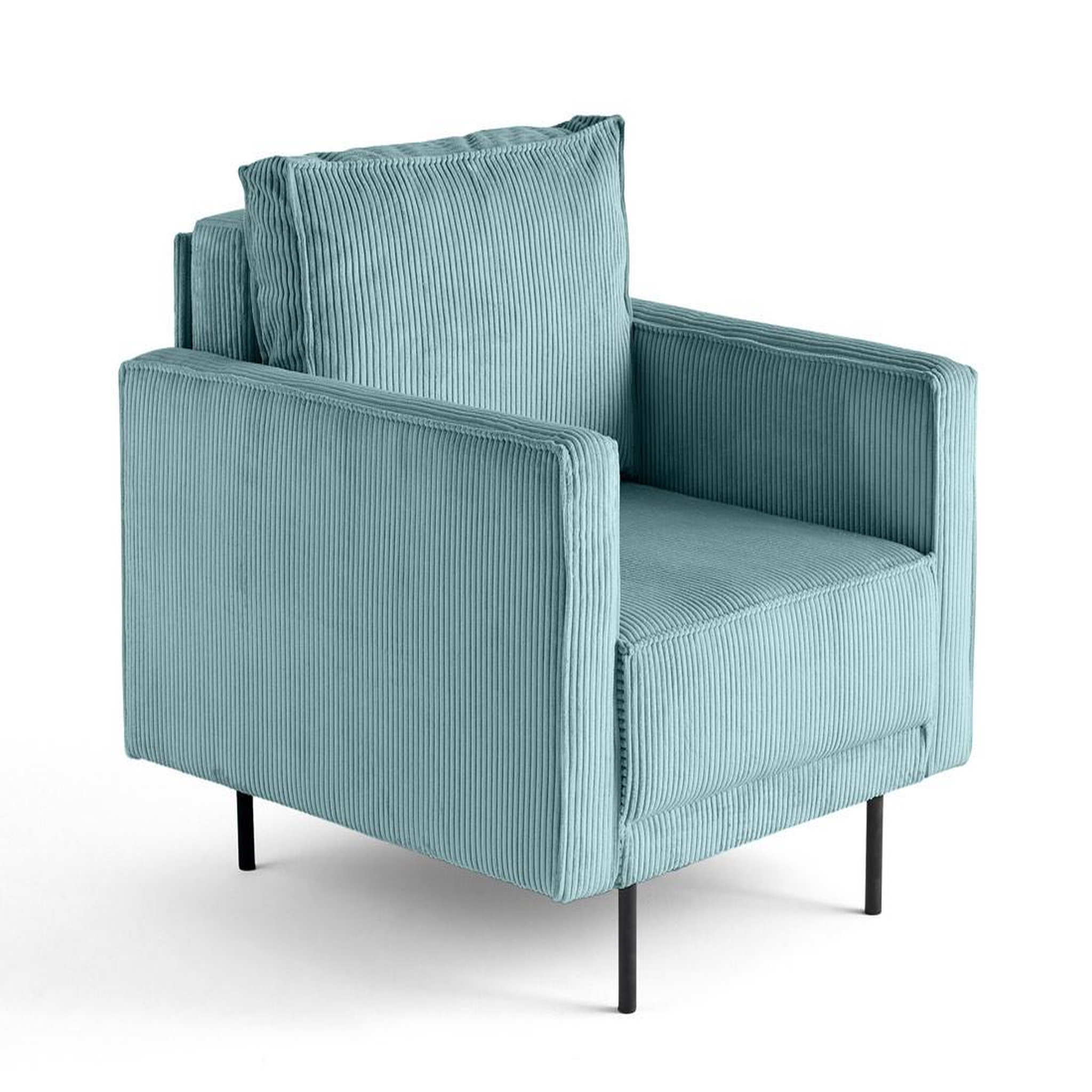 Voir la diapositive 2 : LISA DESIGN Charlie - fauteuil - pieds hauts - en velours côtelé