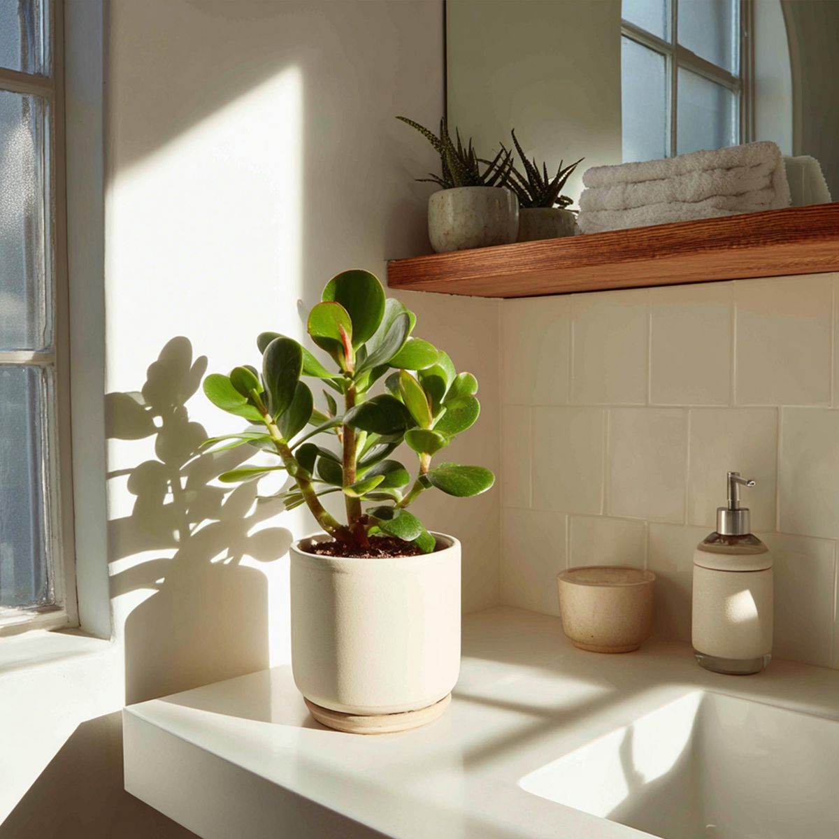 PLANT IN A BOX Arbre à jade - Lot 2 - Crassula ovata - Hauteur 15-25cm - ø12cm