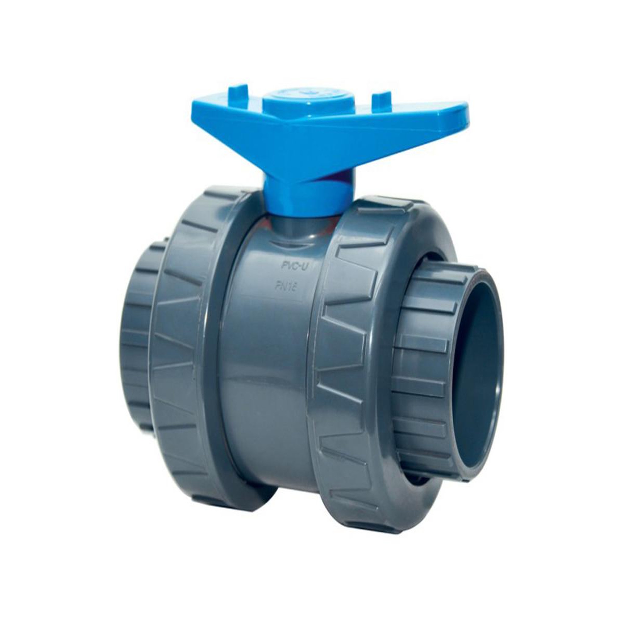 JARDIDECO Vanne double union poignée bleue pvc pression ø 50 mm - fitt