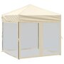 Voir la diapositive 2 : VIDAXL Tente de reception pliable avec parois Creme 2x2 m