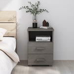 VIDAXL Table de chevet HAMAR Gris clair 40x35x62 cm Bois de pin massif
