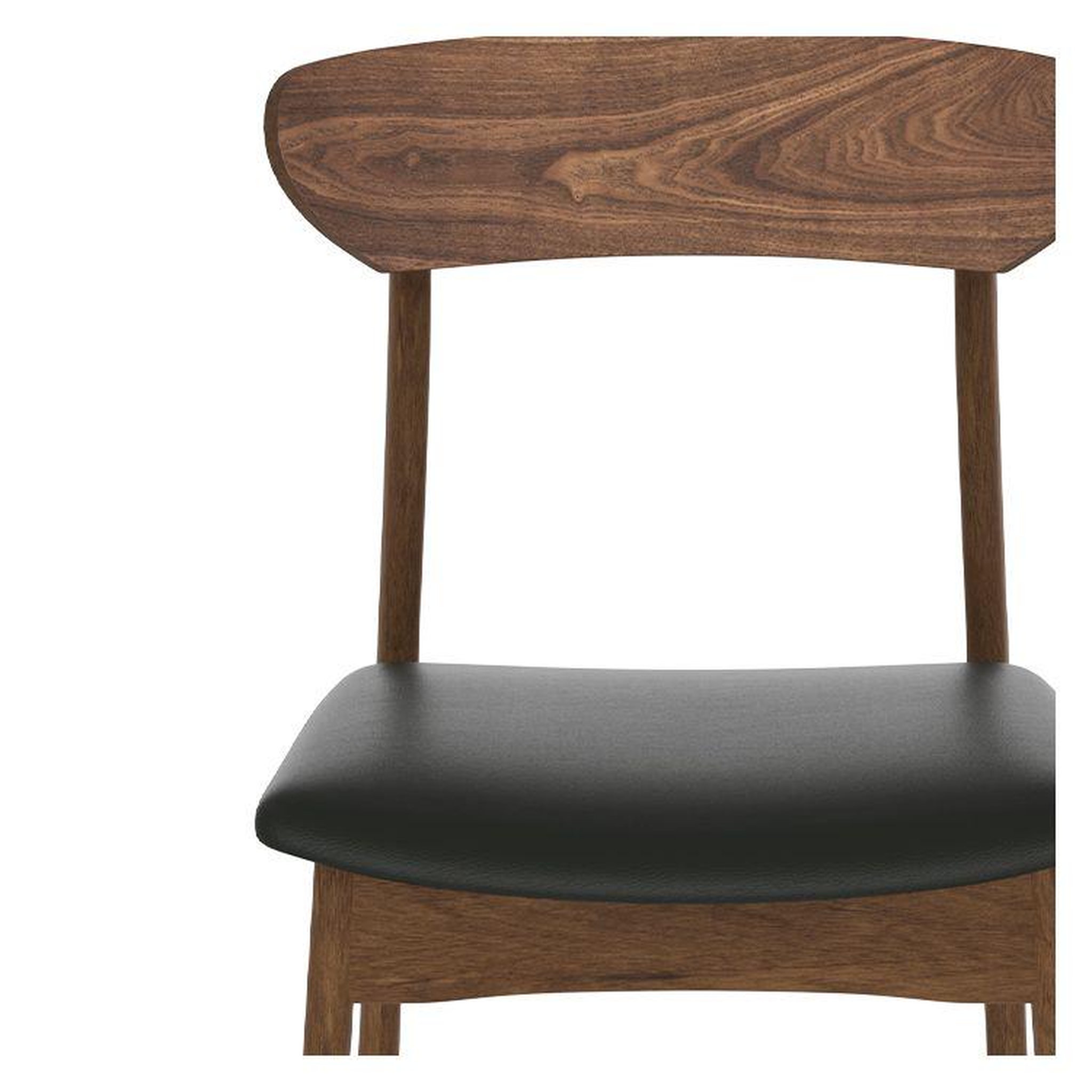 Voir la diapositive 6 : MAISON PAVANE Lot de 2 chaises en cuir synthétique noir et bois foncé-lana