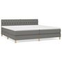 Voir la diapositive 2 : VIDAXL Sommier a lattes de lit avec matelas Gris fonce 200x200cm Tissu