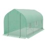 Voir la diapositive 5 : OUTSUNNY Serre tunnel de jardin 8 m² - 2 portes, 6 fenêtres - métal galvanisé bâche PE vert