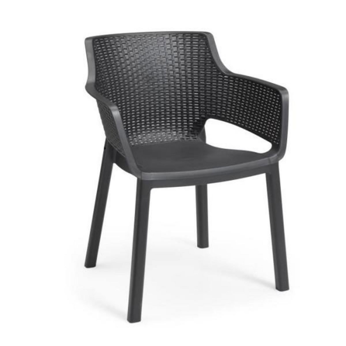 ALLIBERT by KETER Lot de 6 fauteuils de jardin - Allibert by KETER - EVA - En résine - Coloris : gris graphite