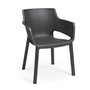 Voir la diapositive 1 : ALLIBERT by KETER Lot de 6 fauteuils de jardin - Allibert by KETER - EVA - En résine - Coloris : gris graphite