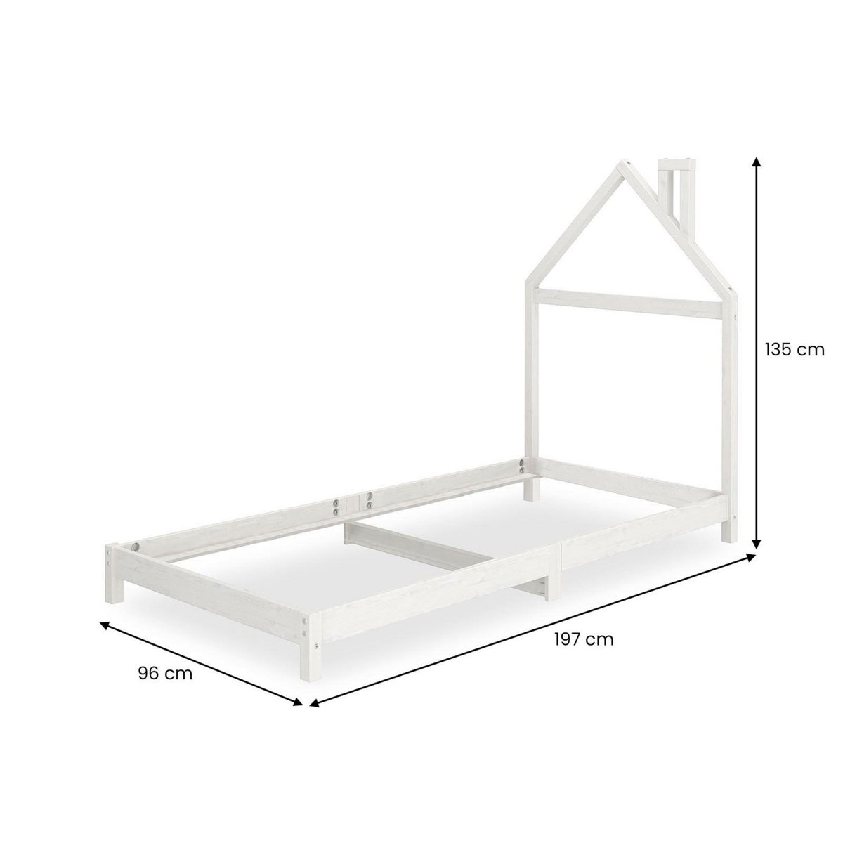 IDIMEX Lit enfant LIZ 90 x 190 cm en pin massif