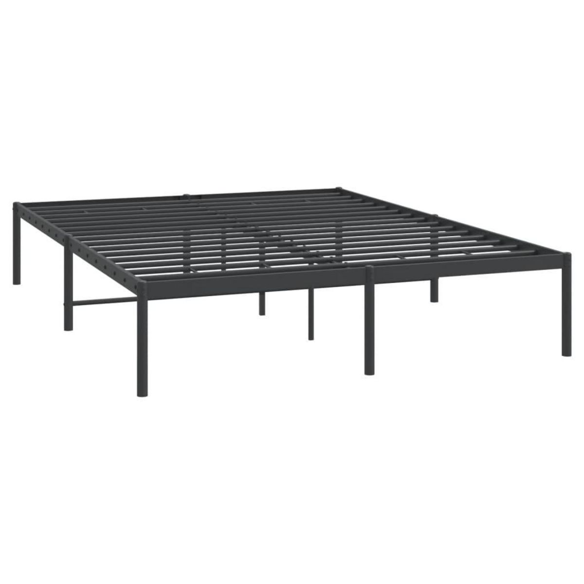 VIDAXL Cadre de lit metal sans matelas noir 140x190 cm