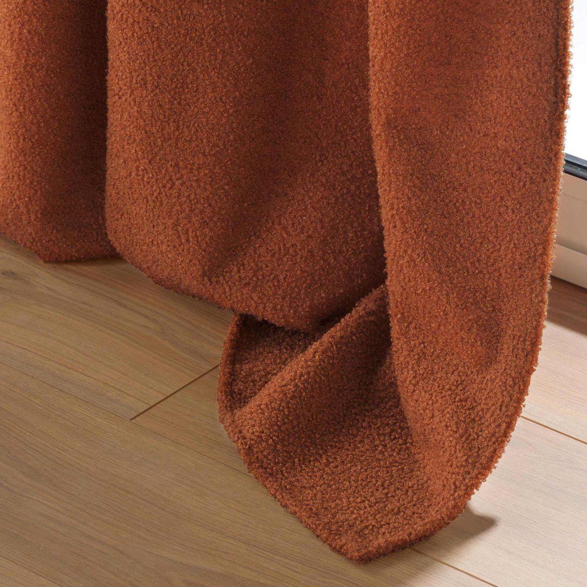 Voir la diapositive 3 : Douceur d'Intérieur Rideau à œillets bouclette  wooly  140x240cm terracotta