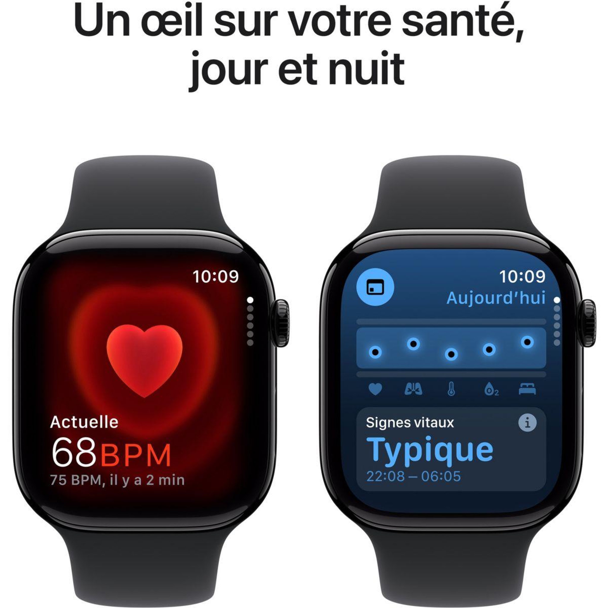 Voir la diapositive 5 : APPLE Montre connectée Serie 10 46mm Alu/Noir S/M