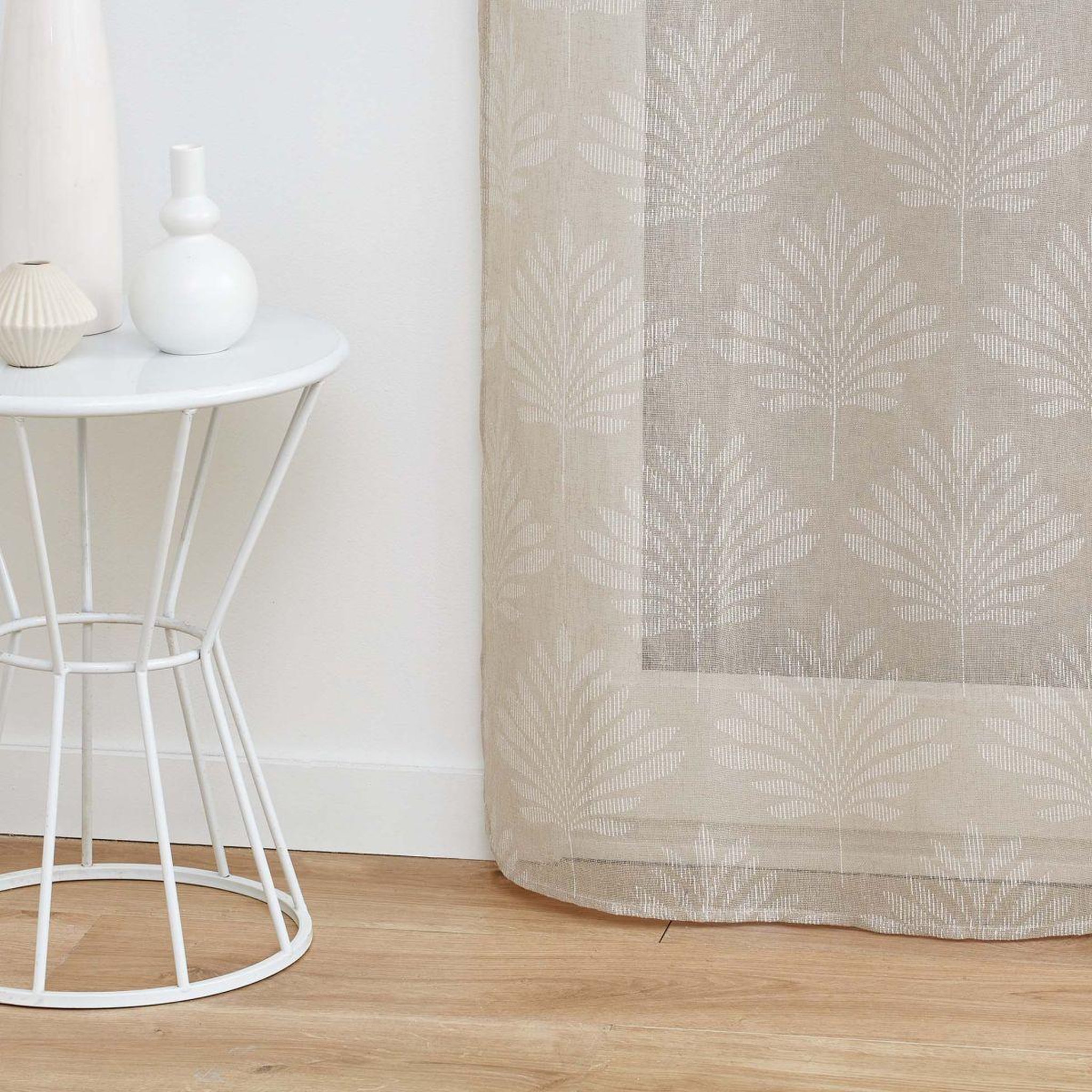 Voir la diapositive 3 : Douceur d'Intérieur Rideau voilage à œillets  levita  140x240cm taupe