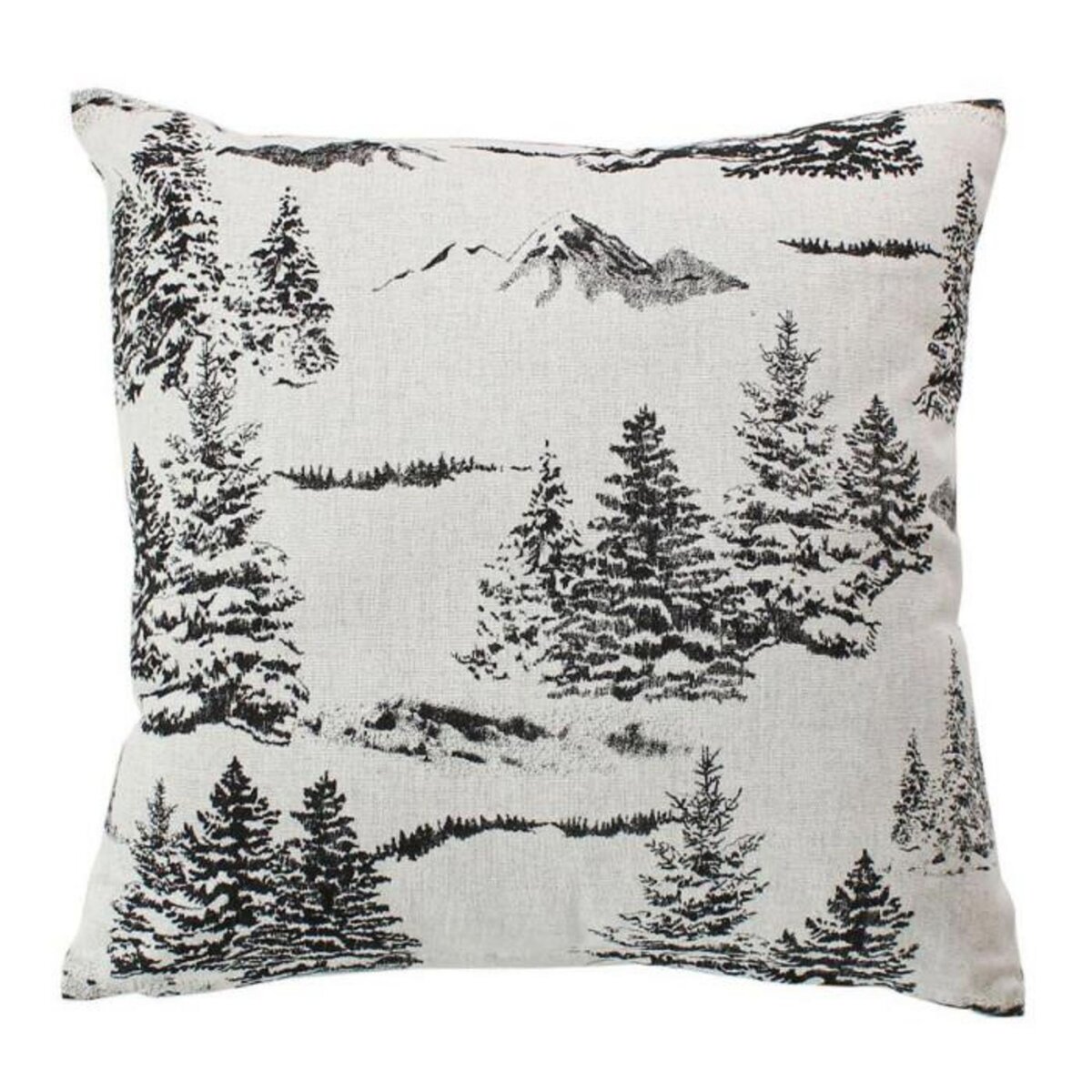 Paris Prix Coussin Déco de Noël  Ebène  40x40cm Écru & Anthracite