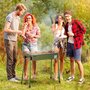 Voir la diapositive 2 : OUTSUNNY Barbecue à charbon portable - 2 grilles, 2 paniers latéraux - dim. 77L x 30l x 70H cm - acier émaillé vert