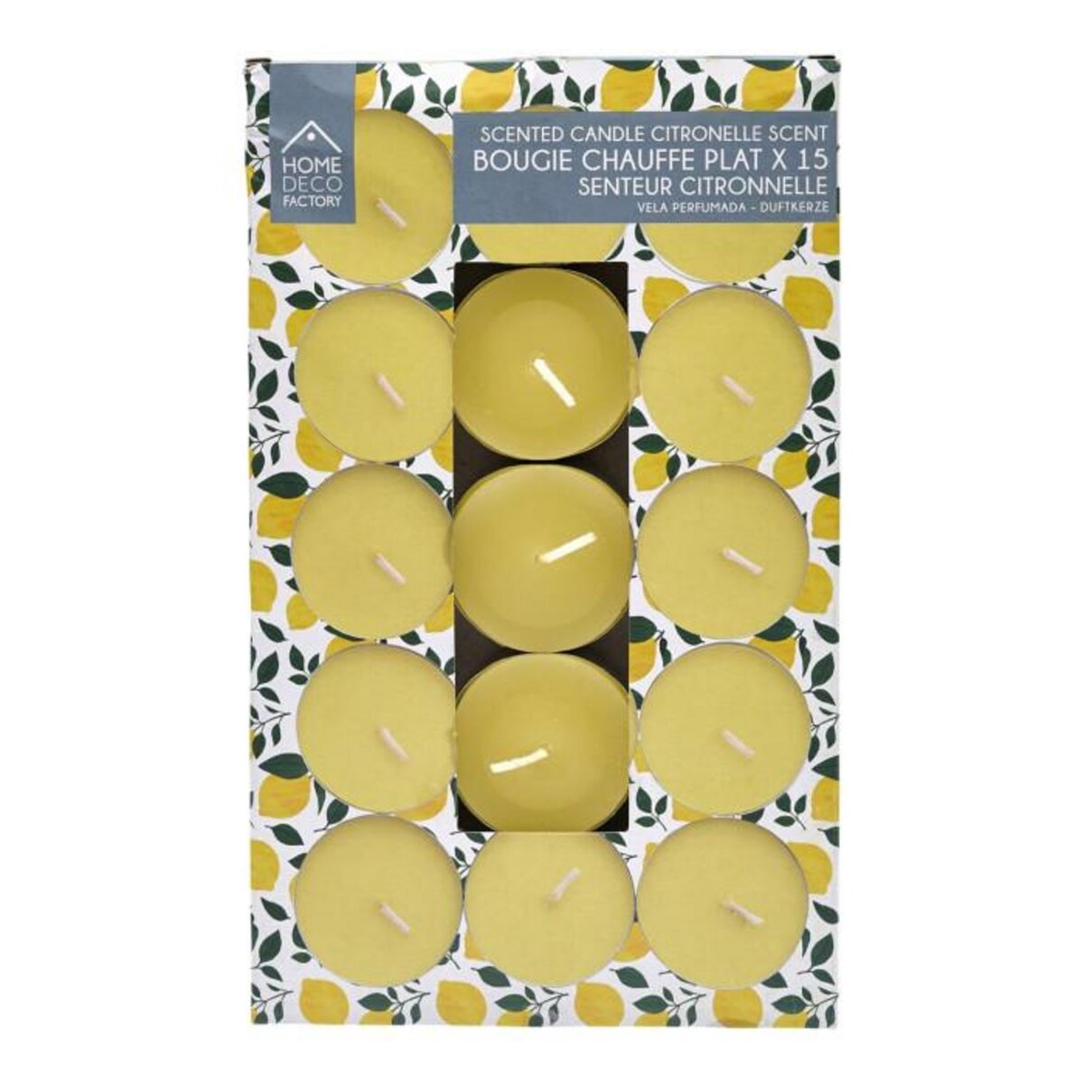 Paris Prix Lot de 15 Bougies Chauffe-Plat Parfumées  Antimoustique  3,8cm Citronnelle