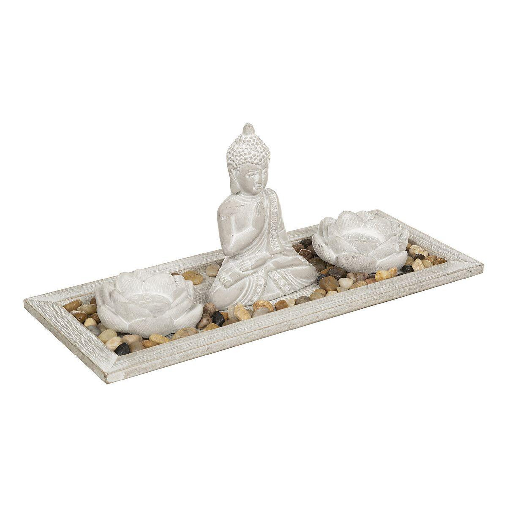 Voir la diapositive 1 : ATMOSPHERA Jardin zen déco  padmavati  34cm gris