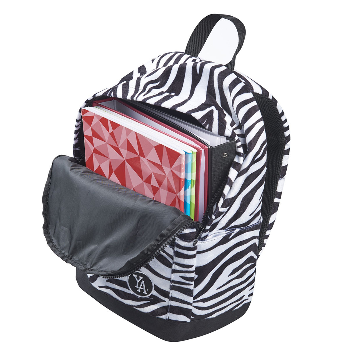 YOUNG'S ATTITUDE Sac à dos noir et blanc avec compartiment pour ordinateur motif zèbre