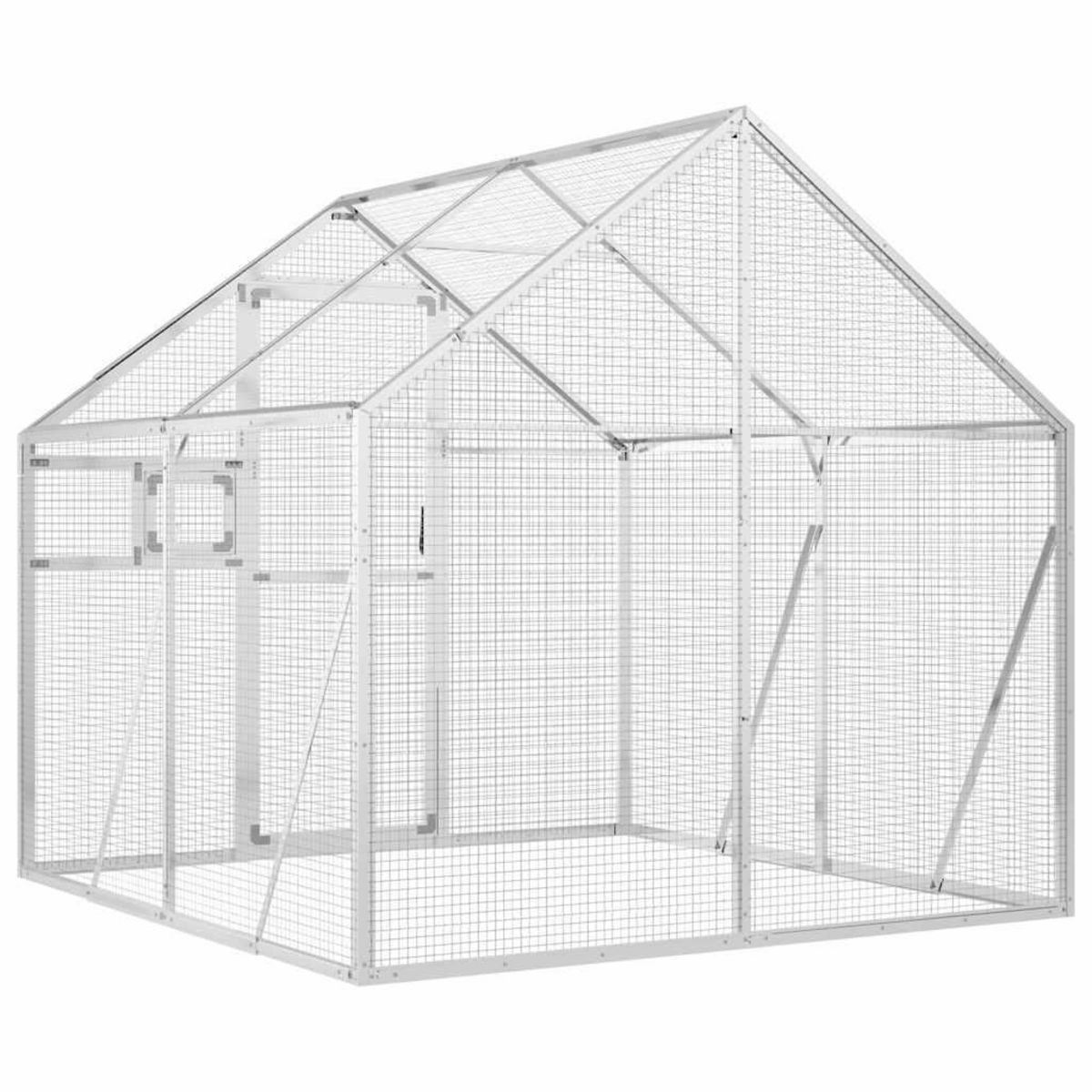 VIDAXL Voliere argente 1,79x2x1,85 m aluminium
