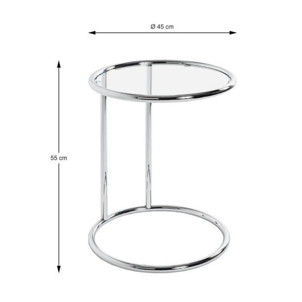 Paris Prix Table d'Appoint en Verre  Blaise  55cm Argent