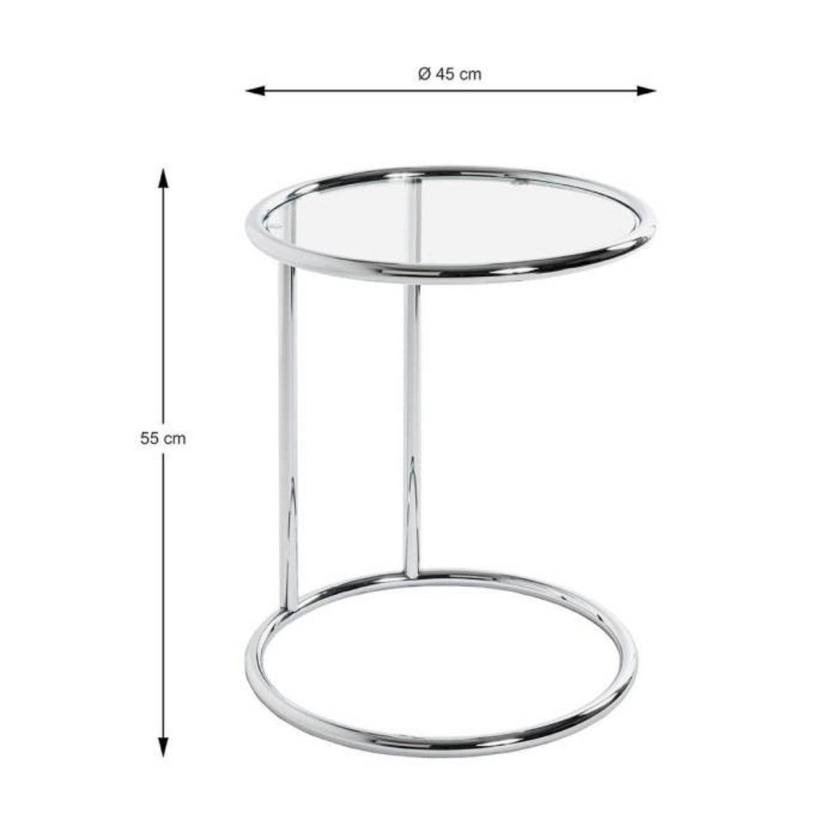 Paris Prix Table d'Appoint en Verre  Blaise  55cm Argent
