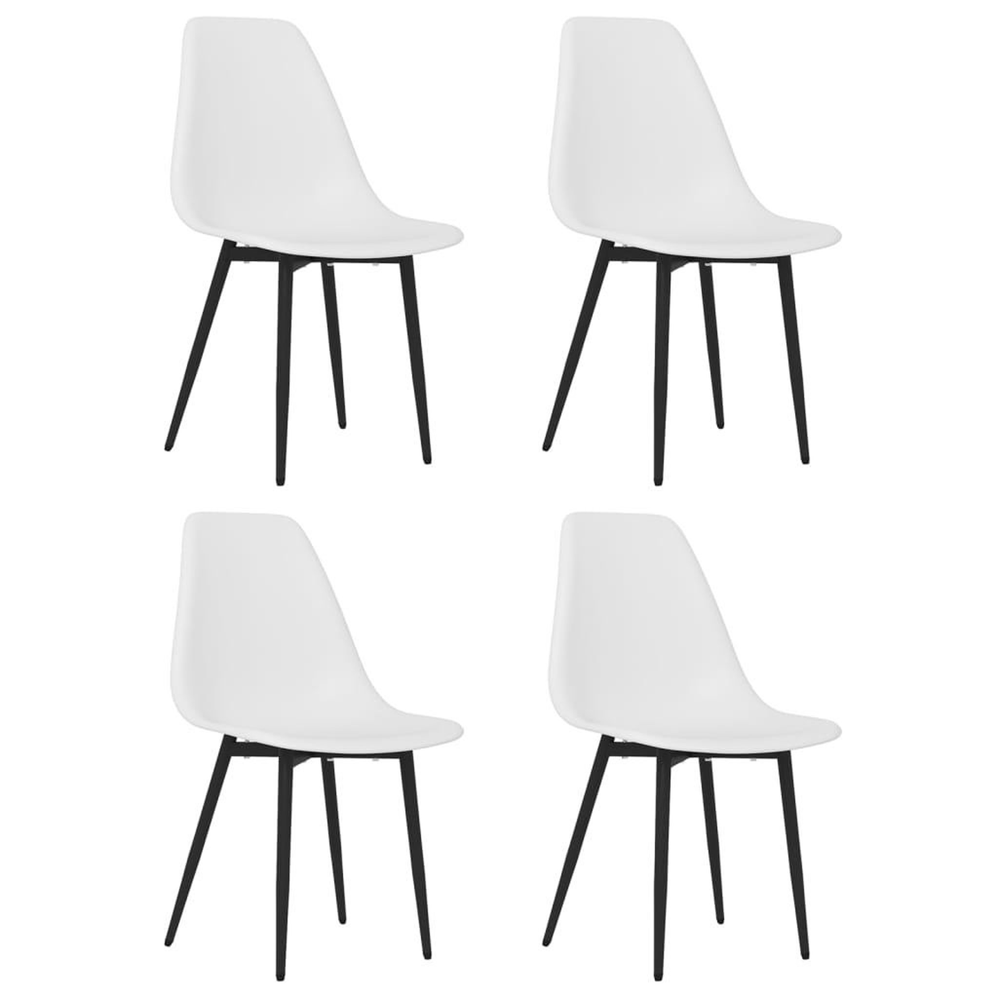 Voir la diapositive 2 : VIDAXL Chaises a manger lot de 4 blanc PP