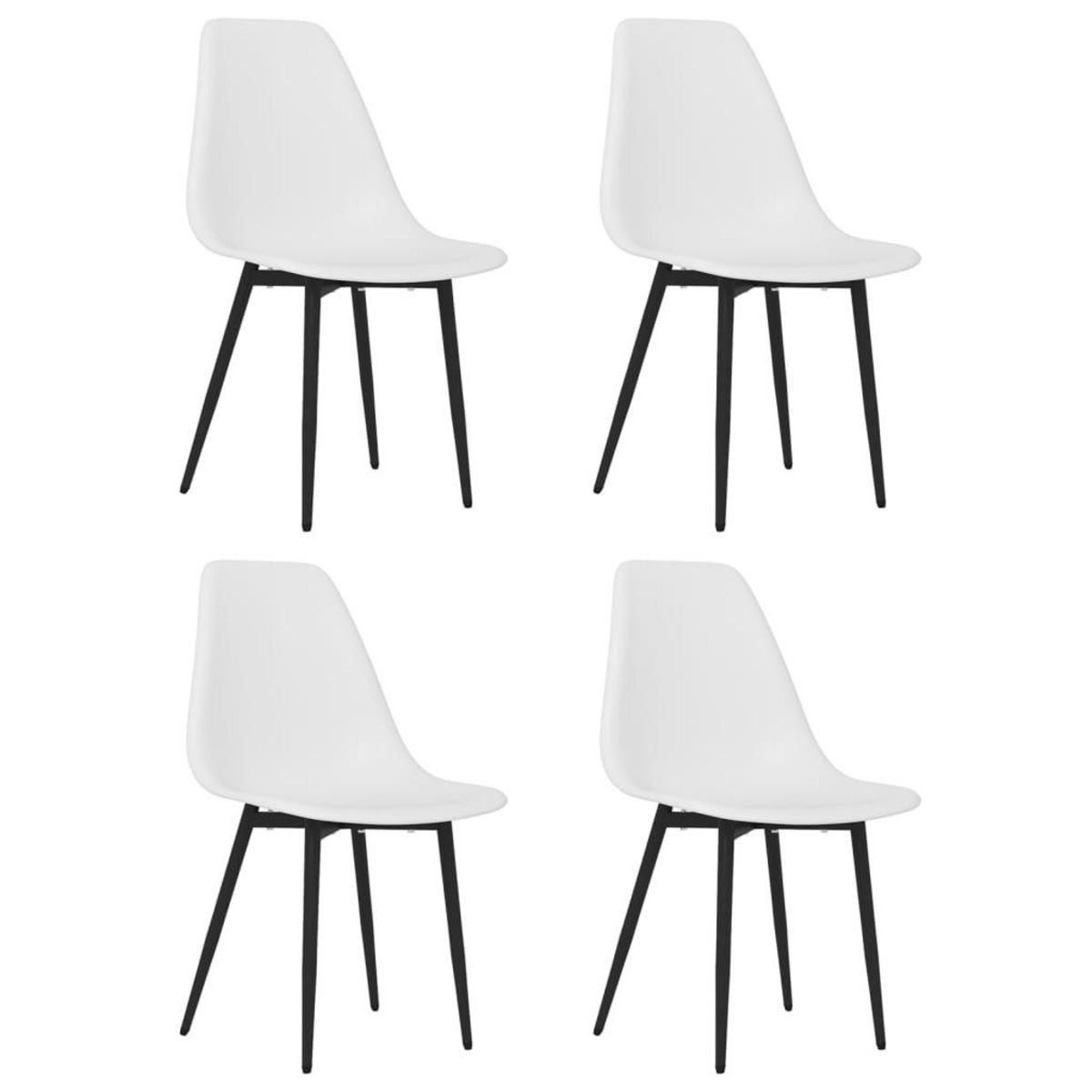 VIDAXL Chaises a manger lot de 4 blanc PP