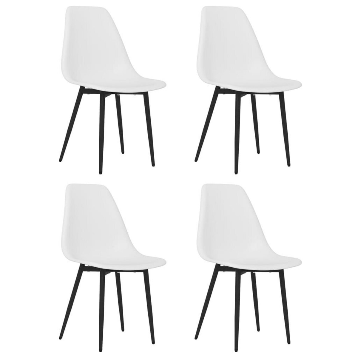 VIDAXL Chaises a manger lot de 4 blanc PP