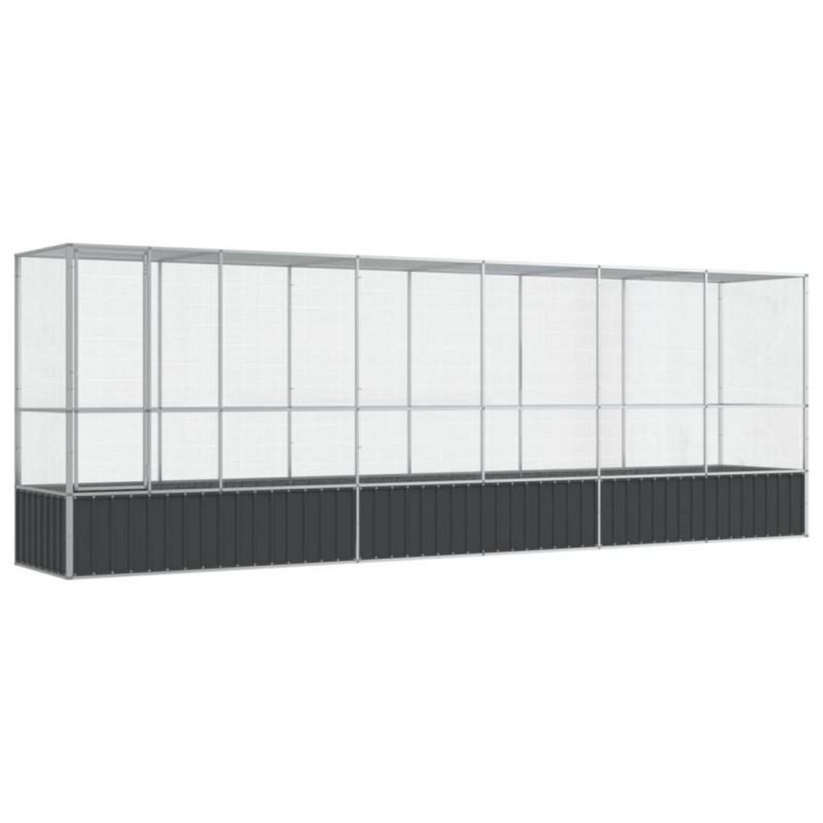 VIDAXL Volière avec extension argenté 626,5x107x212 cm acier