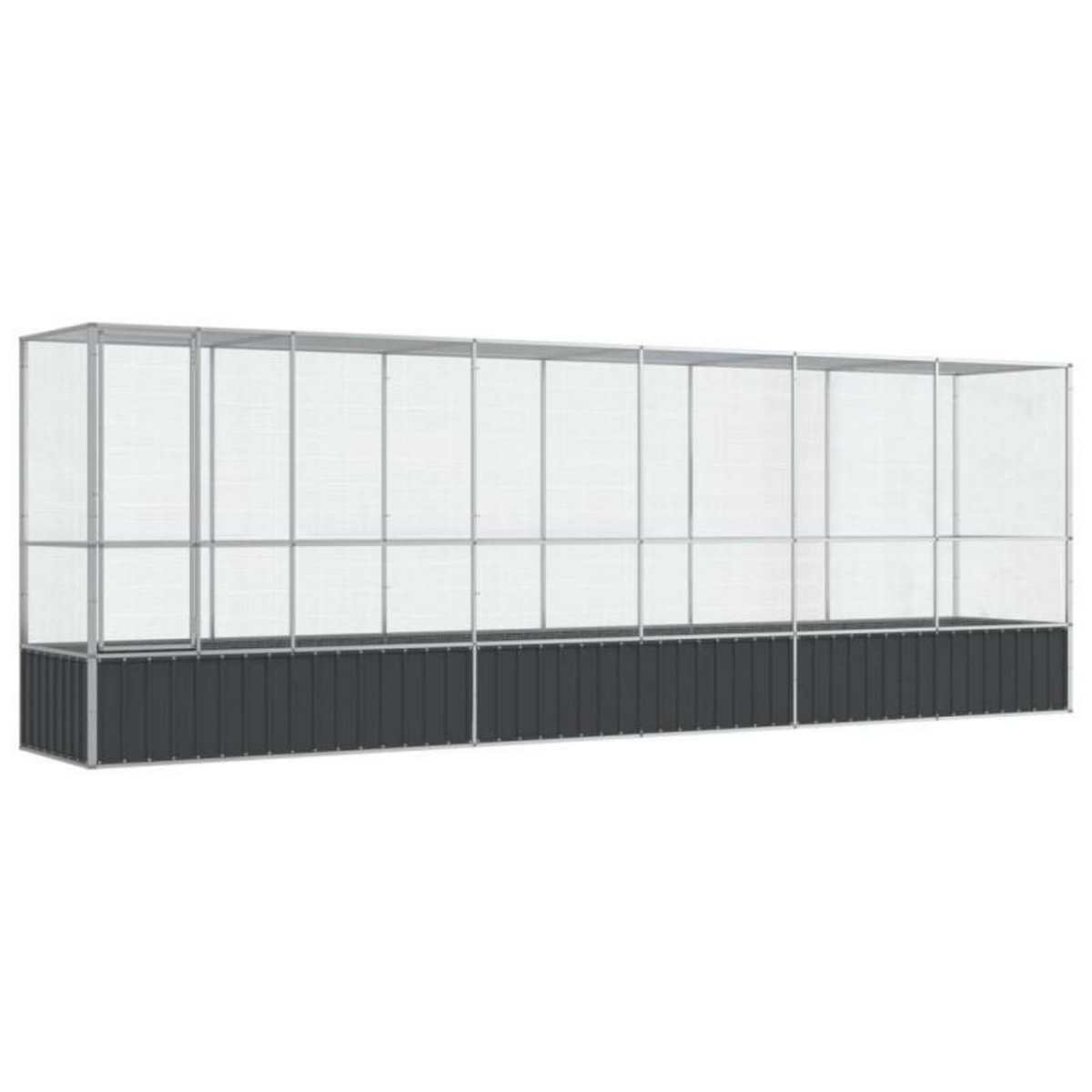 VIDAXL Volière avec extension argenté 626,5x107x212 cm acier