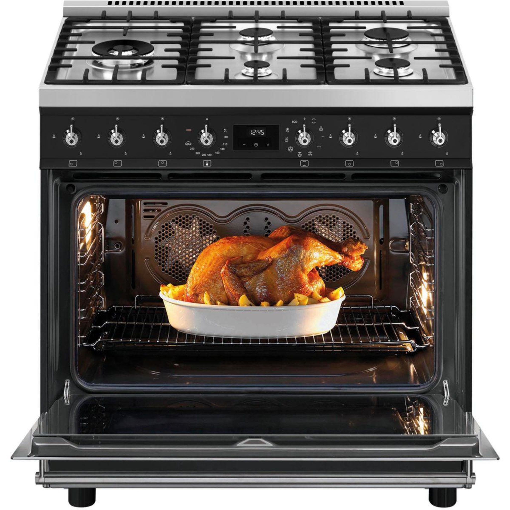 Voir la diapositive 4 : SMEG Piano de cuisson gaz c95gmcmb2