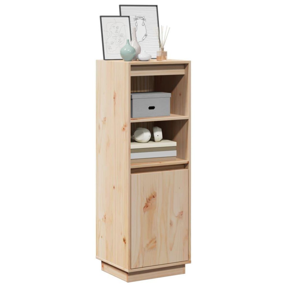VIDAXL Buffet haut 37x34x110 cm Bois massif de pin