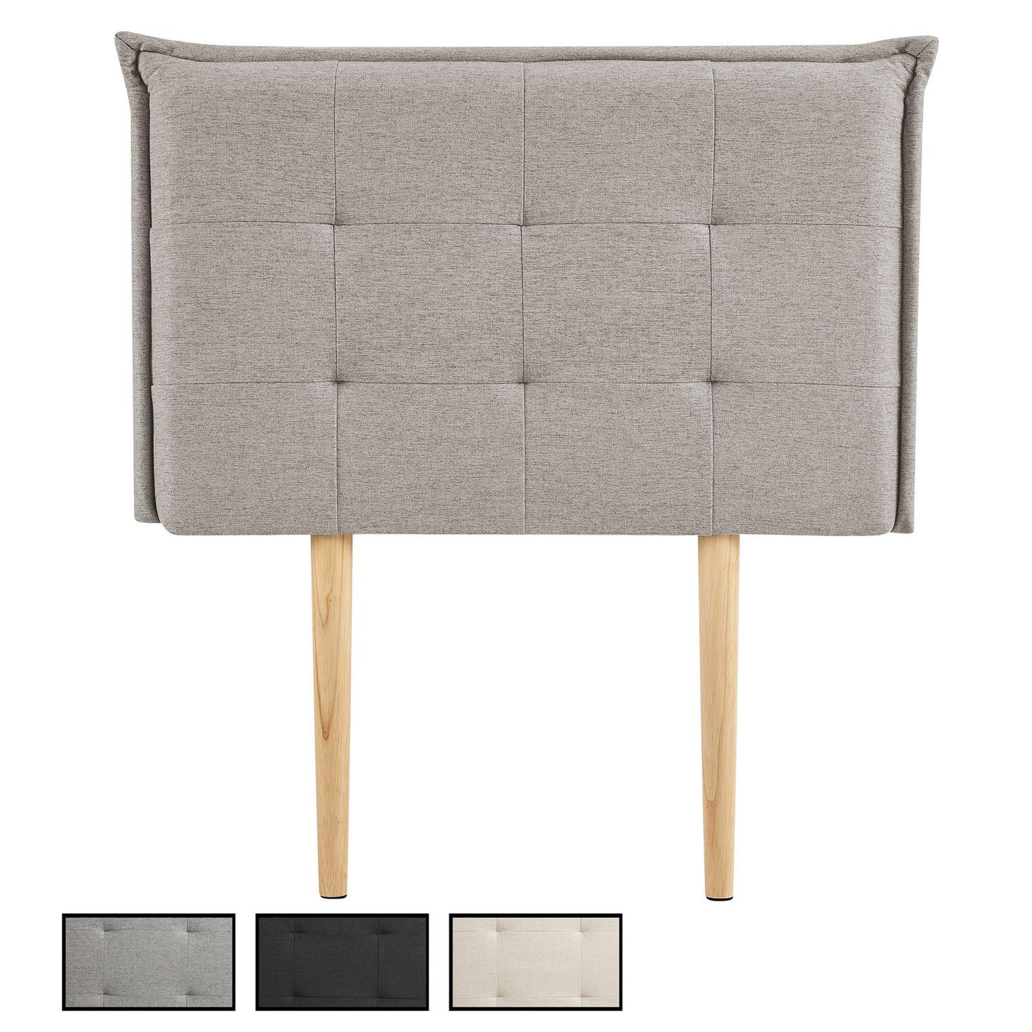 IDIMEX Tête de lit jaleya 90 capitonnée sur pieds, en tissu. Coloris disponibles : Beige, Noir