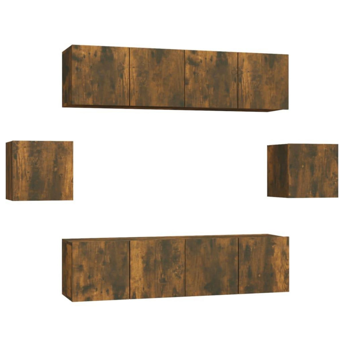 VIDAXL Ensemble de meubles TV 6 pcs Chene fume Bois d'ingenierie