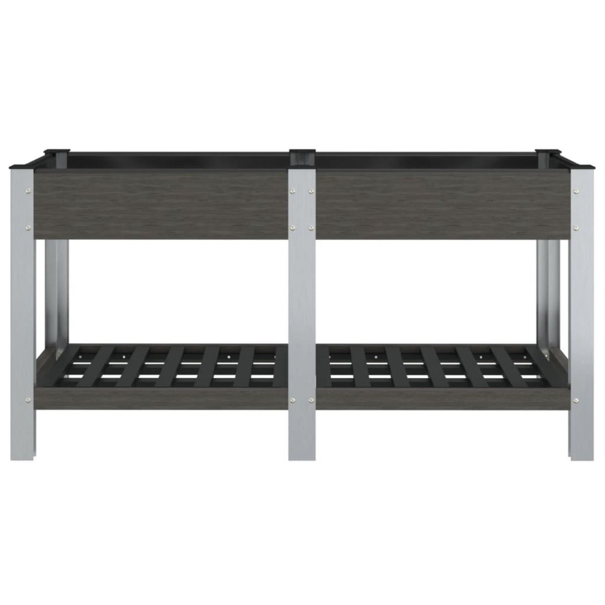 VIDAXL Lit sureleve de jardin avec etagere Gris 150x50x75 cm WPC