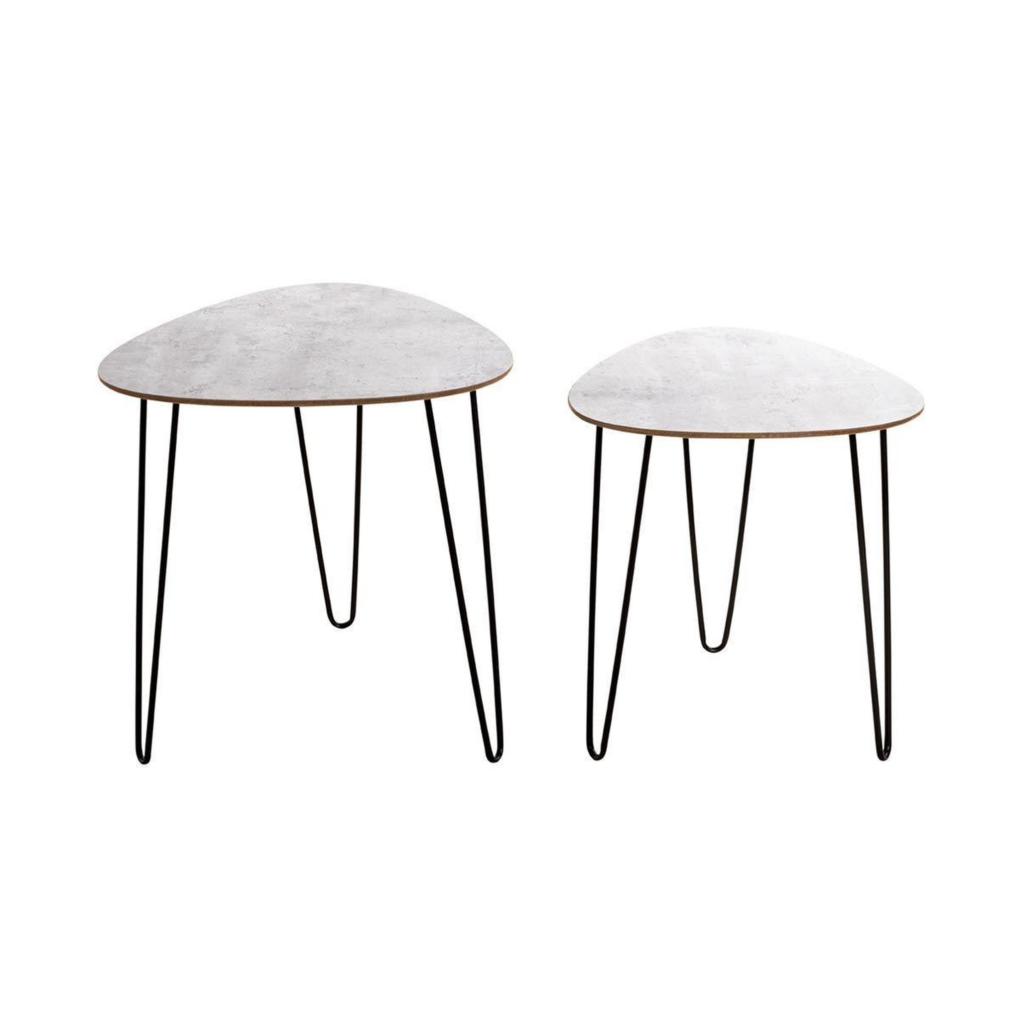 Voir la diapositive 3 : Paris Prix Lot de 2 tables d'appoint  lamy  48cm noir & béton