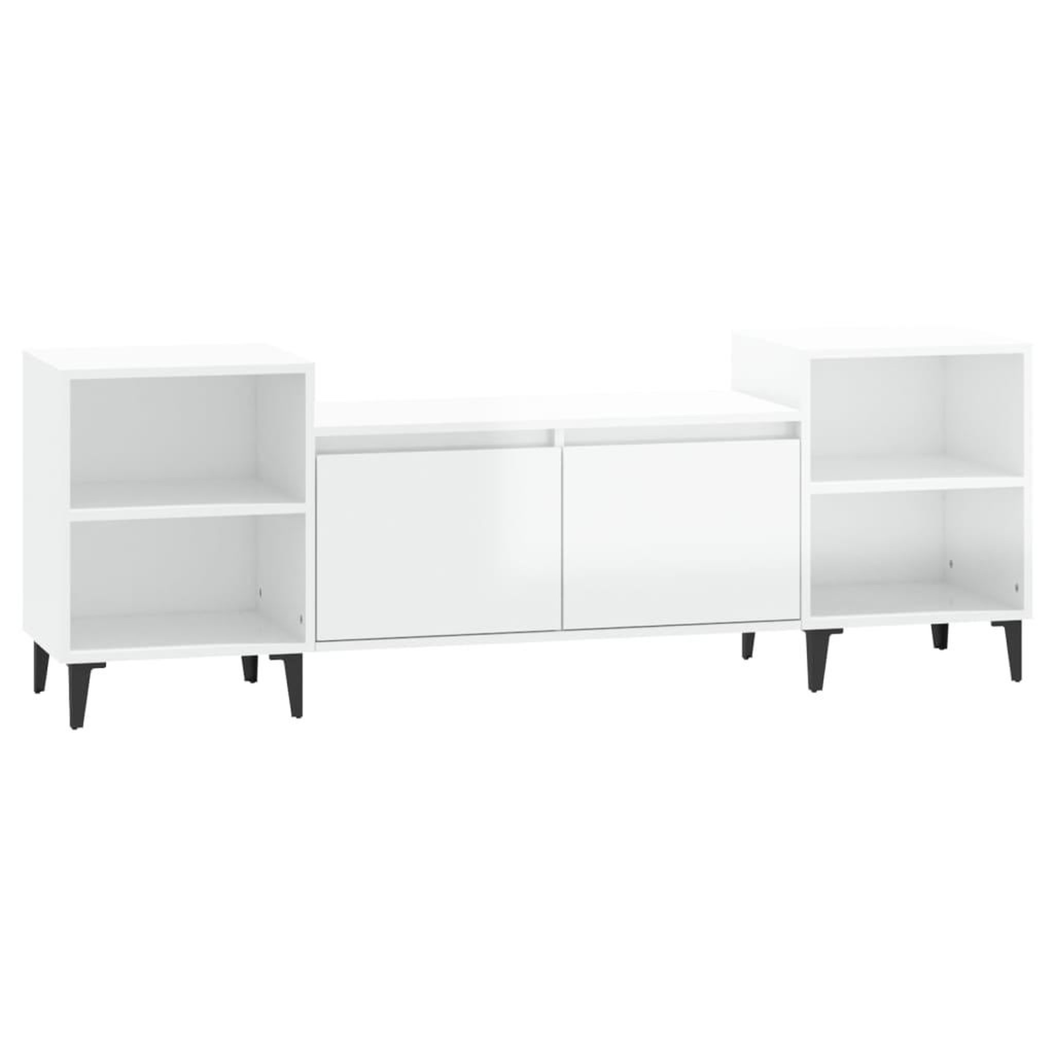 Voir la diapositive 2 : VIDAXL Meuble TV Blanc brillant 160x35x55 cm Bois d'ingenierie