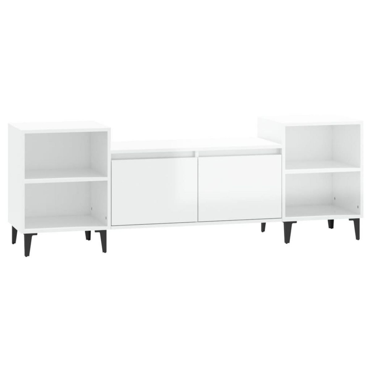 VIDAXL Meuble TV Blanc brillant 160x35x55 cm Bois d'ingenierie