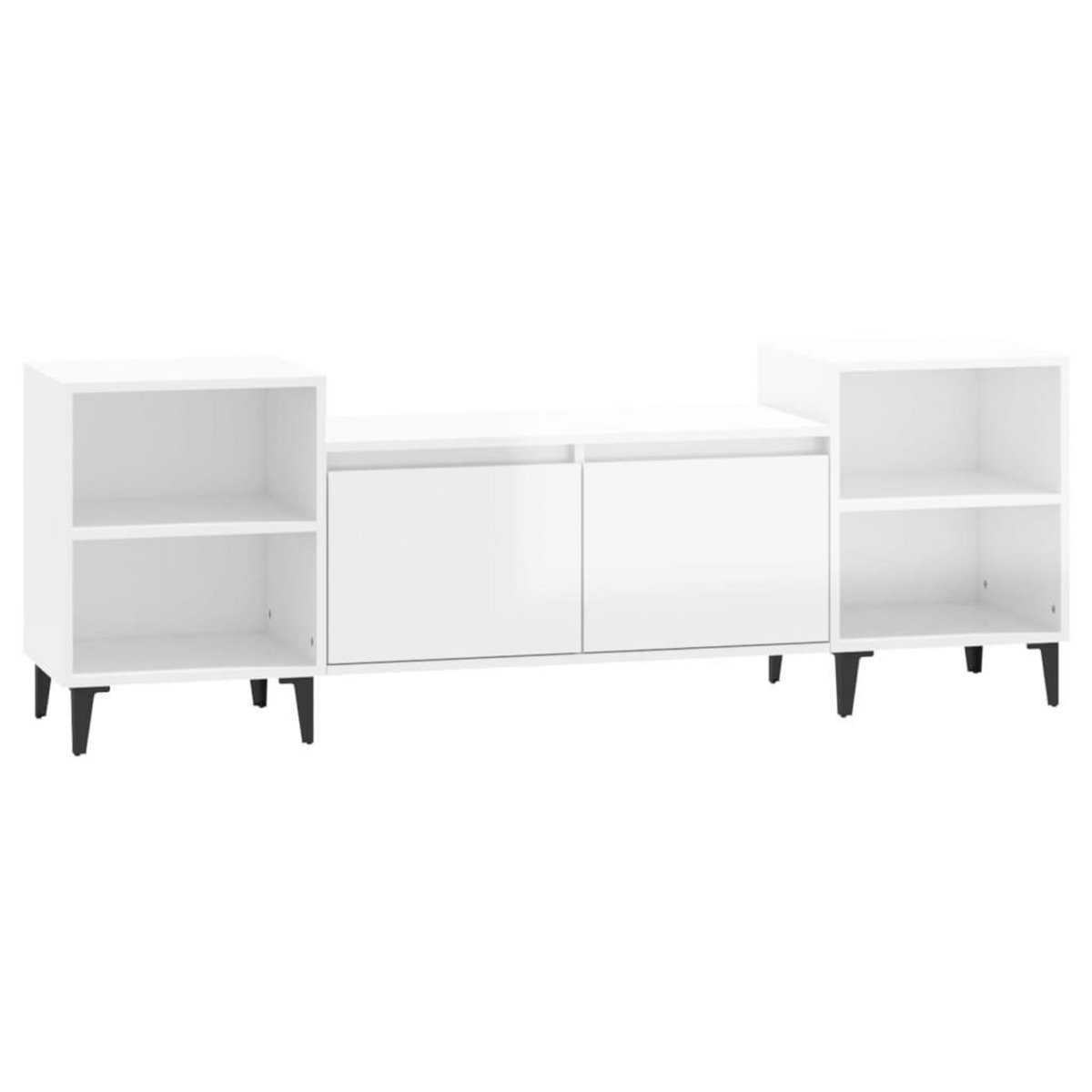 VIDAXL Meuble TV Blanc brillant 160x35x55 cm Bois d'ingenierie