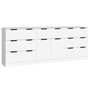 Voir la diapositive 2 : VIDAXL Buffets 3 pcs Blanc Bois d'ingenierie