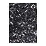 Paris Prix Tapis en Cuir Fait Main  Spark  Noir & Argent. Coloris disponibles : Noir