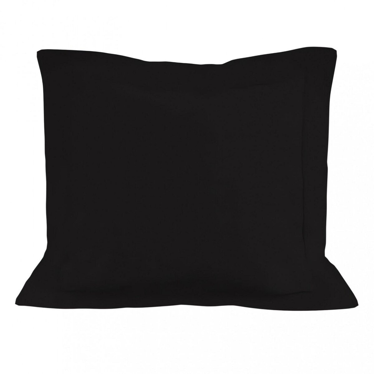 SOLEIL D'OCRE Taie d'oreiller en coton 57 fils 63x63 cm UNI noir, par Soleil d'ocre