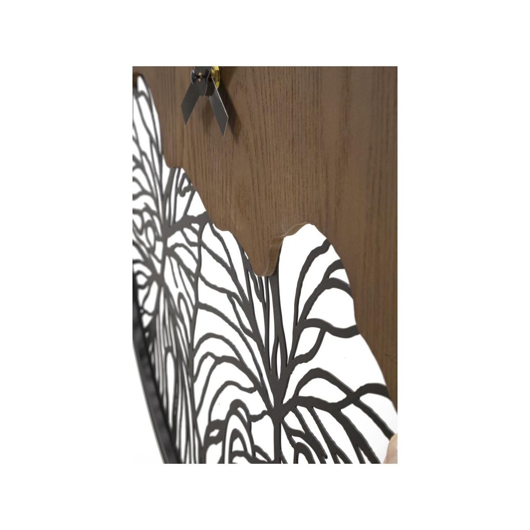 Voir la diapositive 4 : Paris Prix Horloge murale design  leaf  60cm marron & noir