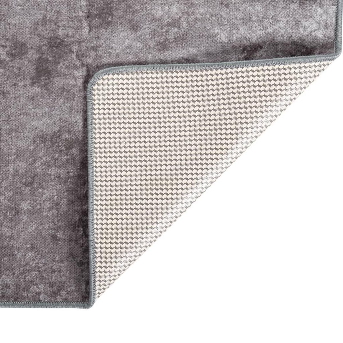 VIDAXL Tapis lavable antiderapant 190x300 cm gris