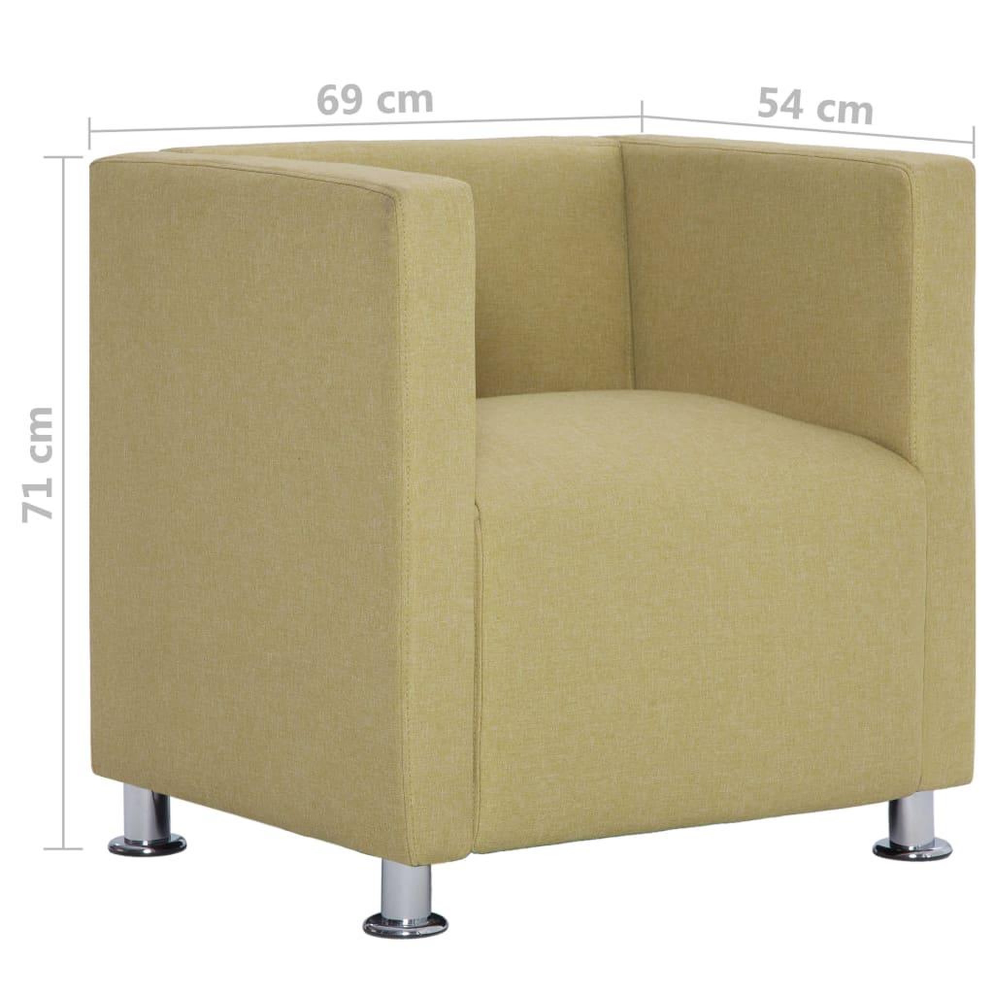 Voir la diapositive 6 : VIDAXL Fauteuil cube Vert Tissu