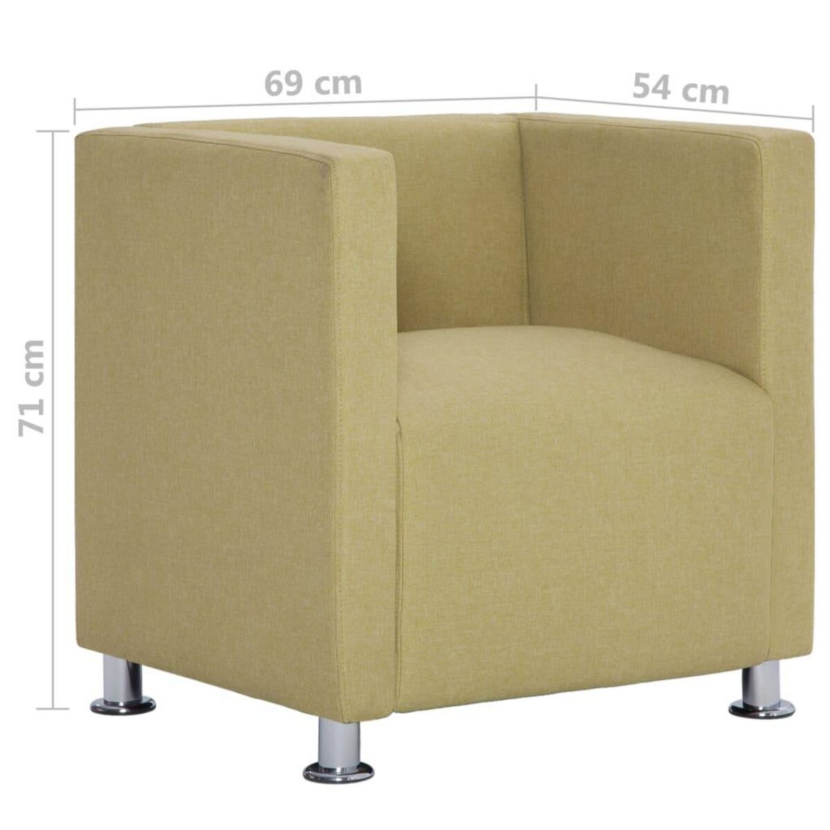 VIDAXL Fauteuil cube Vert Tissu