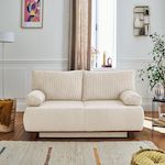 BEST MOBILIER Cristal - canapé 3 places - convertible avec coffre - en velours côtelé. Coloris disponibles : Beige, Bleu, Orange, Gris