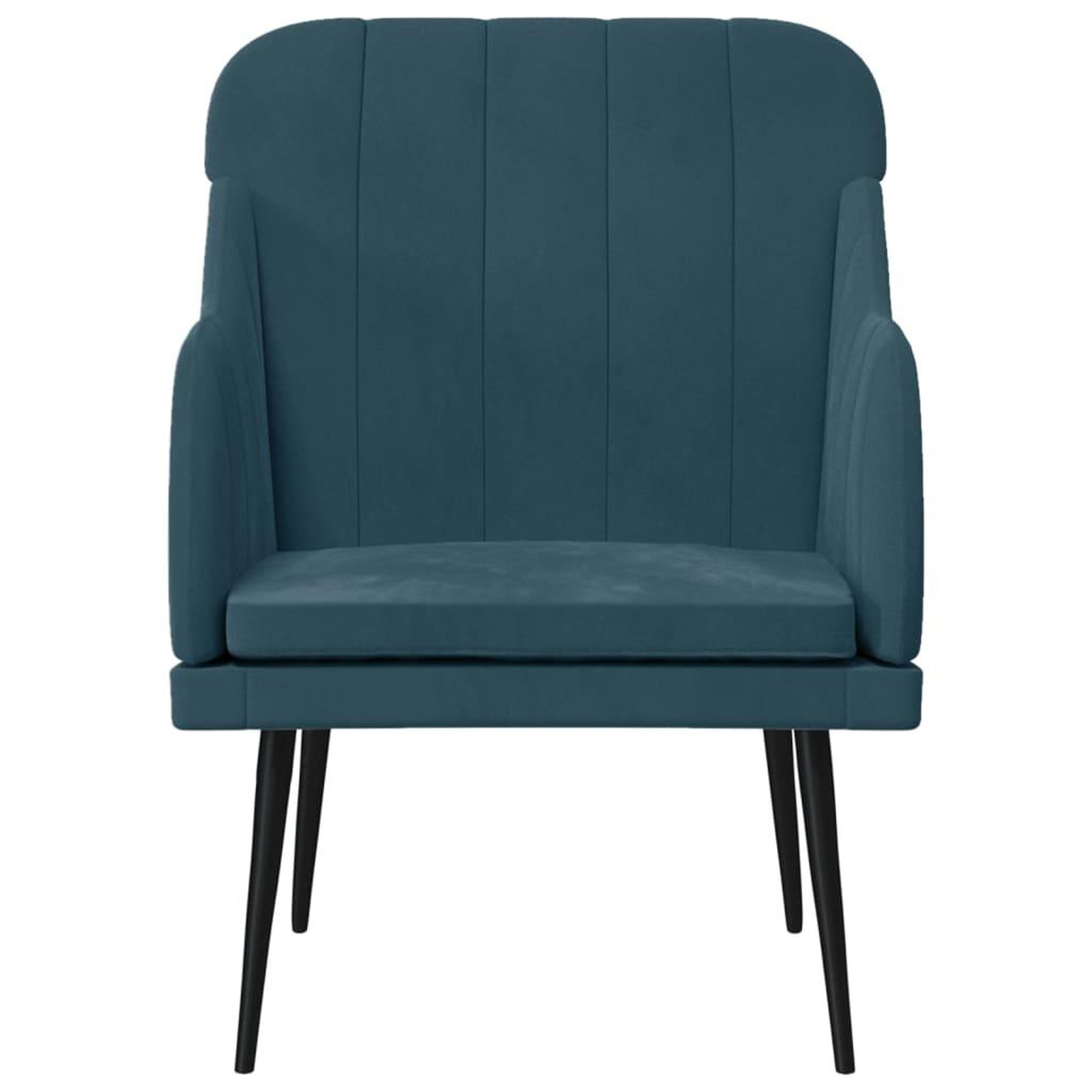 Voir la diapositive 3 : VIDAXL Fauteuil Bleu 63x76x80 cm Velours