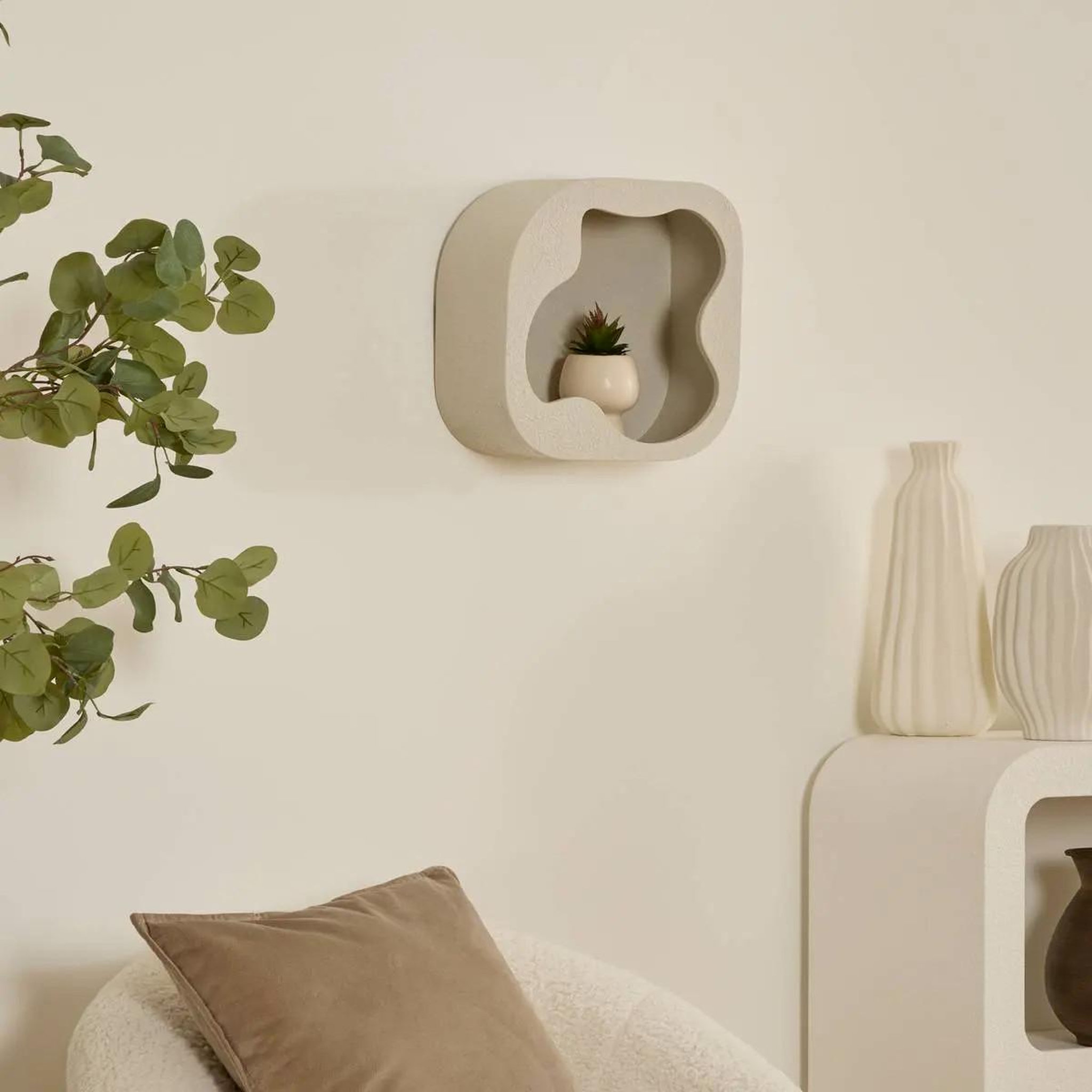 Voir la diapositive 3 : ATMOSPHERA Étagère murale design  evy  28cm blanc
