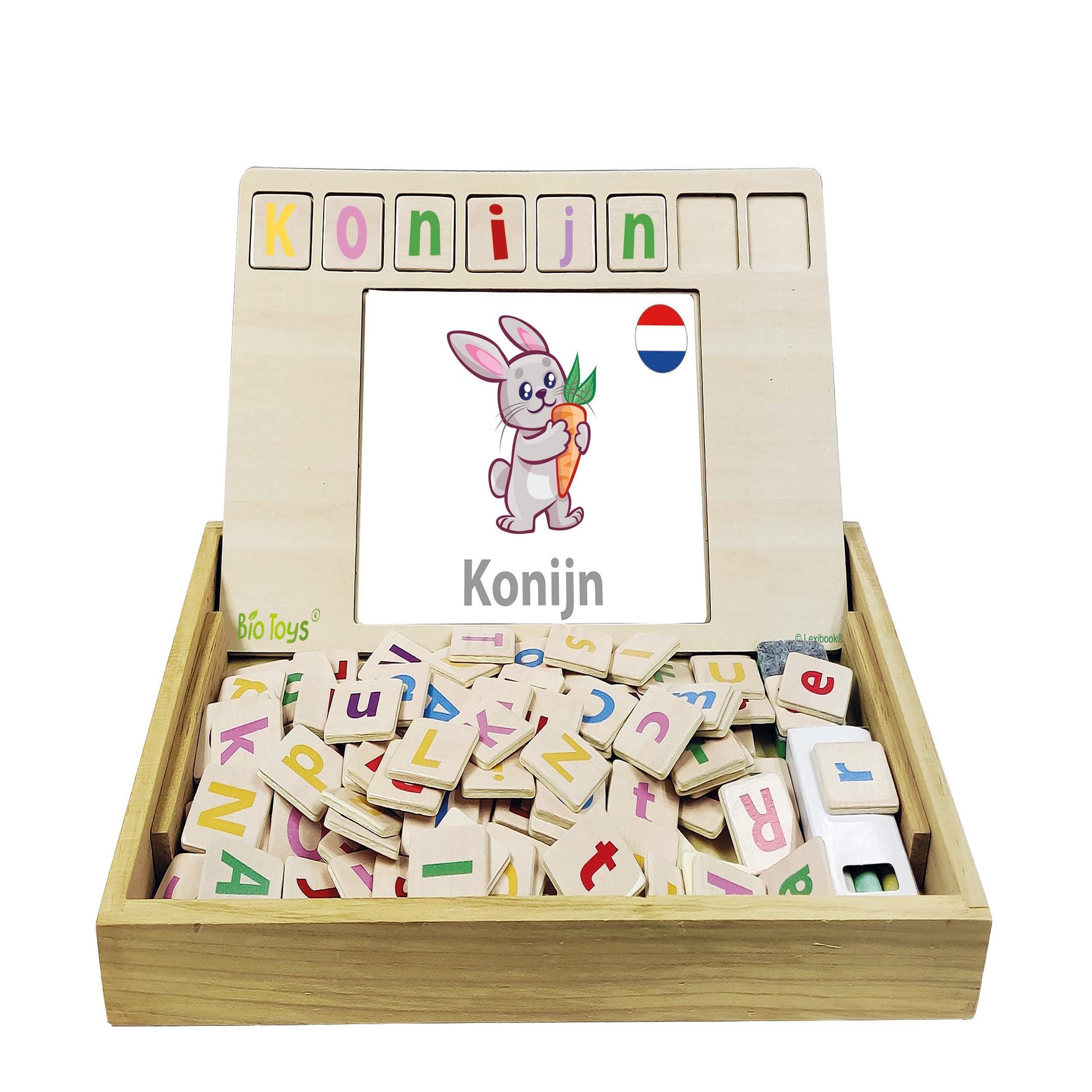 Voir la diapositive 3 : Lexibook Bio Toys L'École des Mots bilingue Français - Néerlandais – Jeu en Bois
